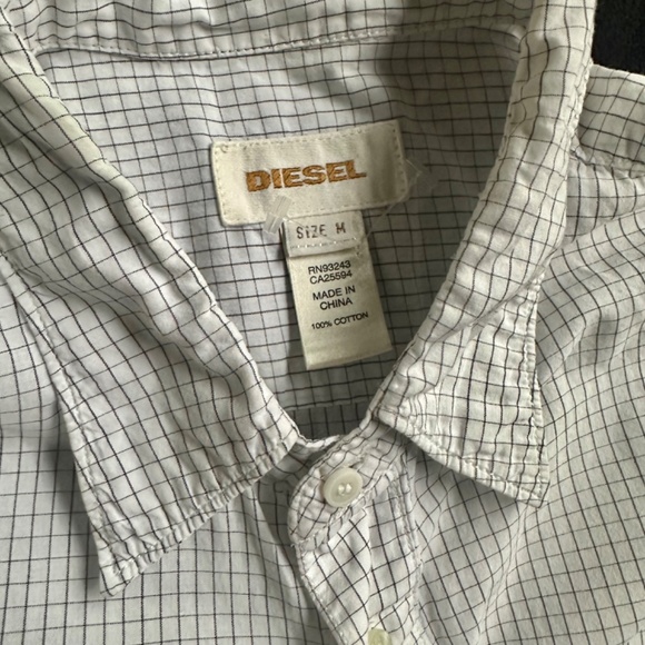 COPY - Diesel shirt grid pattern long sleeve white and black - Picture 3 of 6